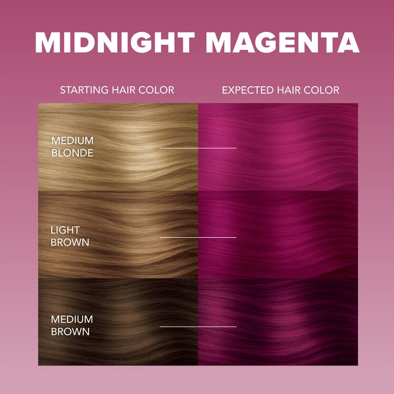 Splat Midnight Magenta Semi Permanent Hair Dye Kit, 1 Application, Includes Deep Reconstructor Conditioner, Lasts 30 Washes, No Bleach Required, Vegan & Cruelty Free Hair Color - Image 3